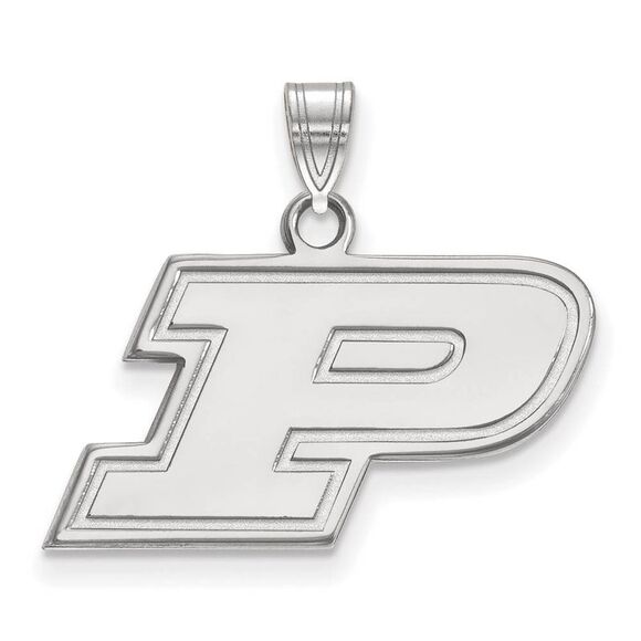 10k White Gold Purdue Small Initial P Pendant